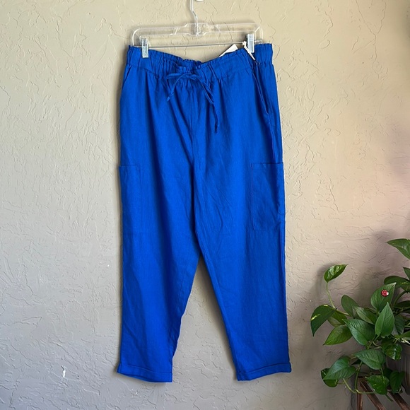 Jules & Leopold Pants - Blue linen‎ blend side pocket drawstring Casual Pants size XL